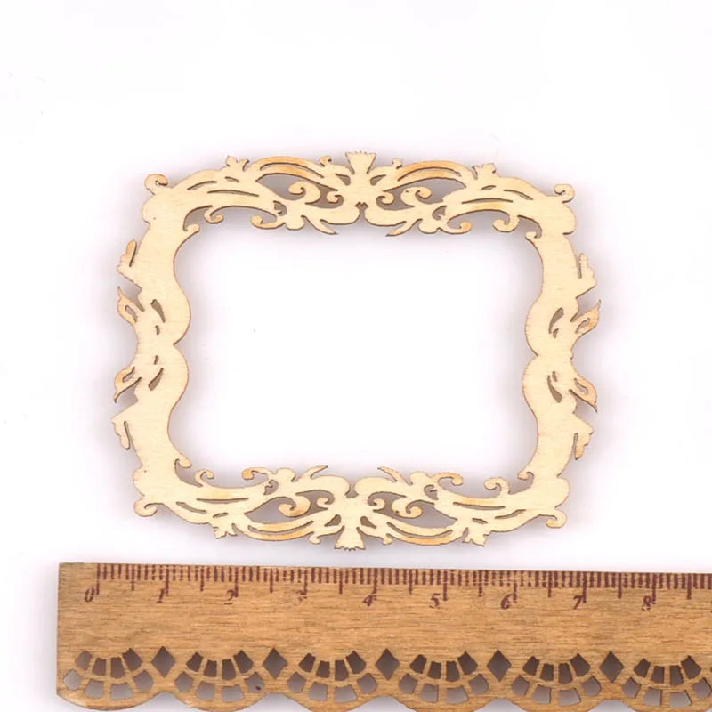 Natural Wood Slice Hollow Photo Frames DIY Craft Scrapbook 5pcs Wood Craft Frames Qme