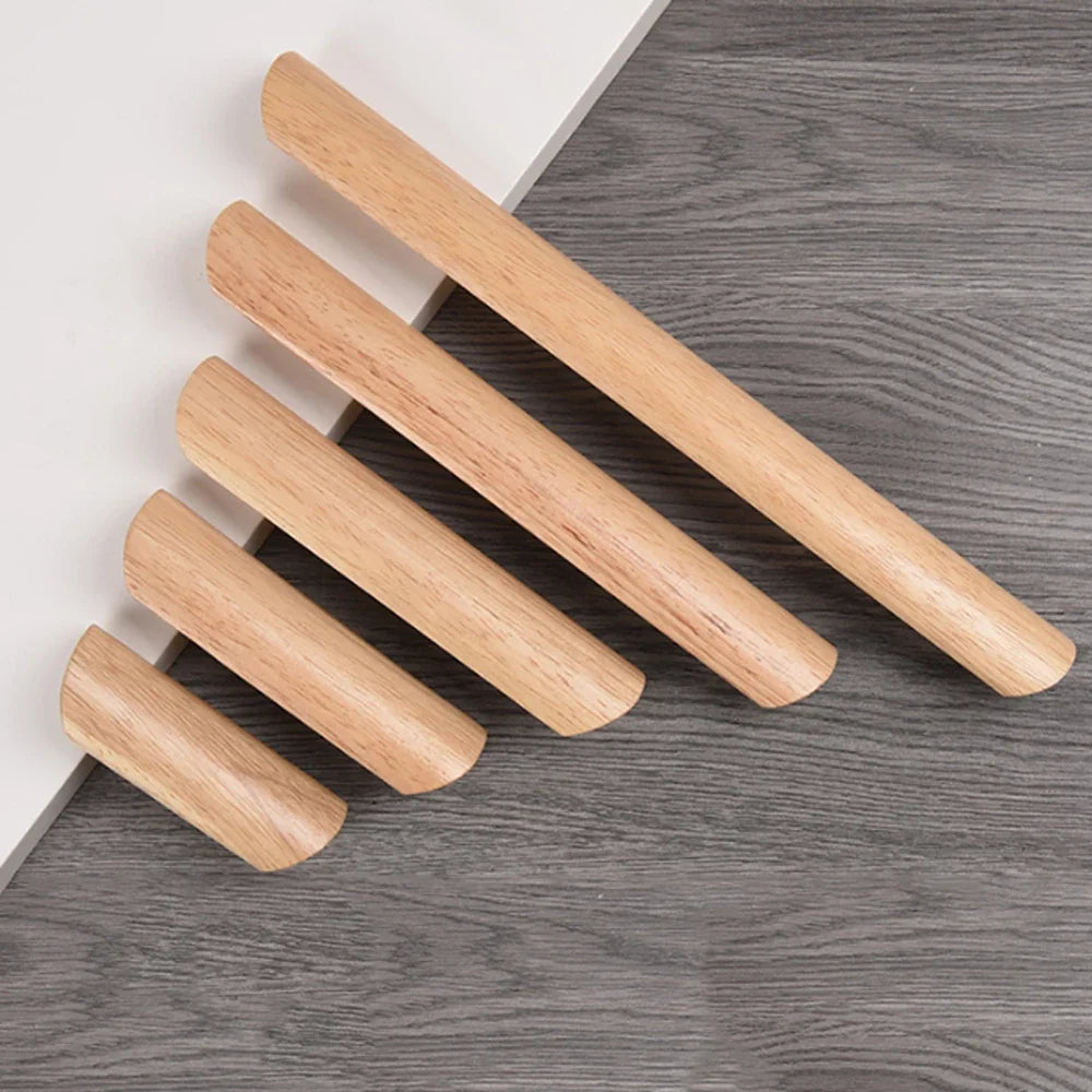 Nordic Solid Wood Drawer Pulls & Cabinet Handles – 5 Colors Cabinet Drawer Pulls Qme