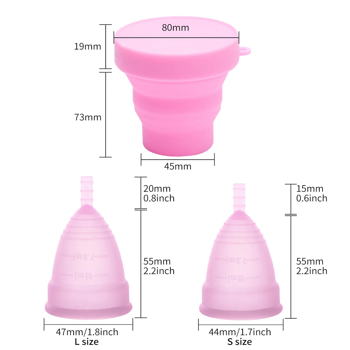 Medical Grade Silicone Menstrual Cup & Sterilizer | XceeFit Menstrual Cup Qst