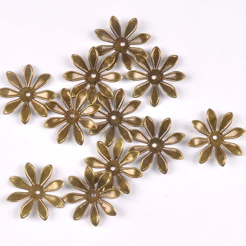 Filigree Flower Connector Wraps 26mm – 20pcs Gold Silver Bronze Filigree Embellishments Qme