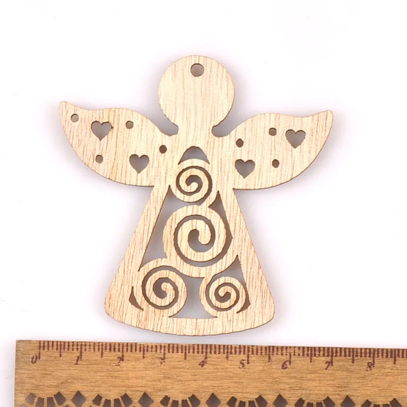 Christmas Wood Slice Snowman & Tree Ornaments | 7cm Decor Christmas Ornament Qme