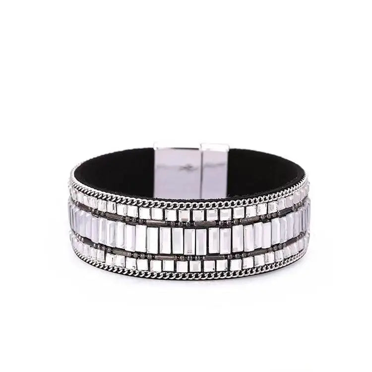 Bohemian Natural Stone Leather Braided Bracelet | 10 Colors Bohemian Leather Bracelet Qme