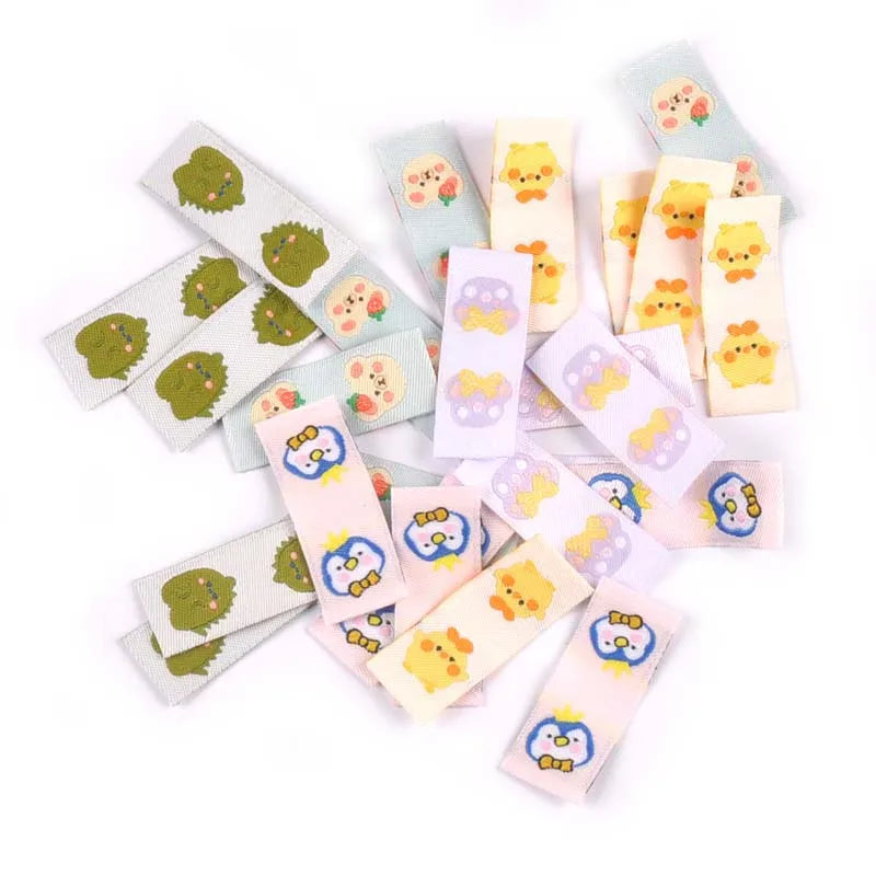 Cartoon Dinosaur Penguin Fabric Labels for Sewing & DIY Crafts Fabric Sewing Labels Qme
