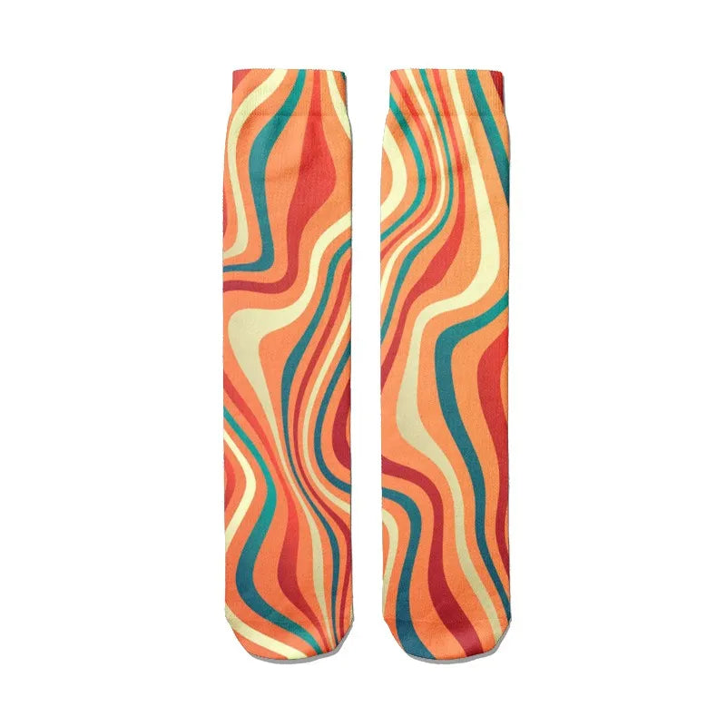 Women's Funny Novelty Socks – 3D Abstract Art Graffiti Candy Print Novelty Print Socks Qme style4 One Size China Mainland