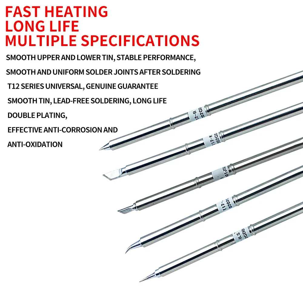 Lefavor T12 Soldering Iron Tips for FX951 FX-952 Station Soldering Iron Tips Qme T12-I