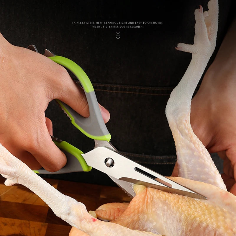XITUO Stainless Steel Kitchen Scissors – Heavy-Duty Multipurpose Kitchen Scissors Qst