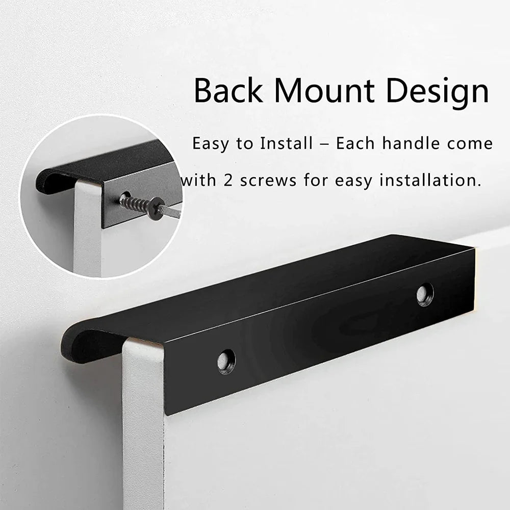 Hidden Handle Kitchen Cabinet Pulls – Aluminum, Black, 7 Colors Cabinet Drawer Pulls Qme