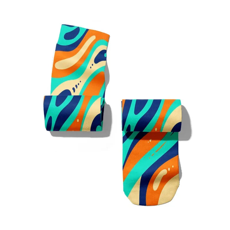 Women's Funny Novelty Socks – 3D Abstract Art Graffiti Candy Print Novelty Print Socks Qme
