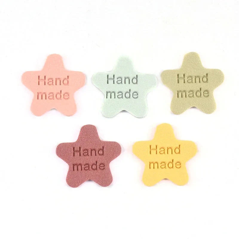 Star Embossed Leather Labels for DIY Sewing & Crafts | 20 Pcs Sewing Labels Qme