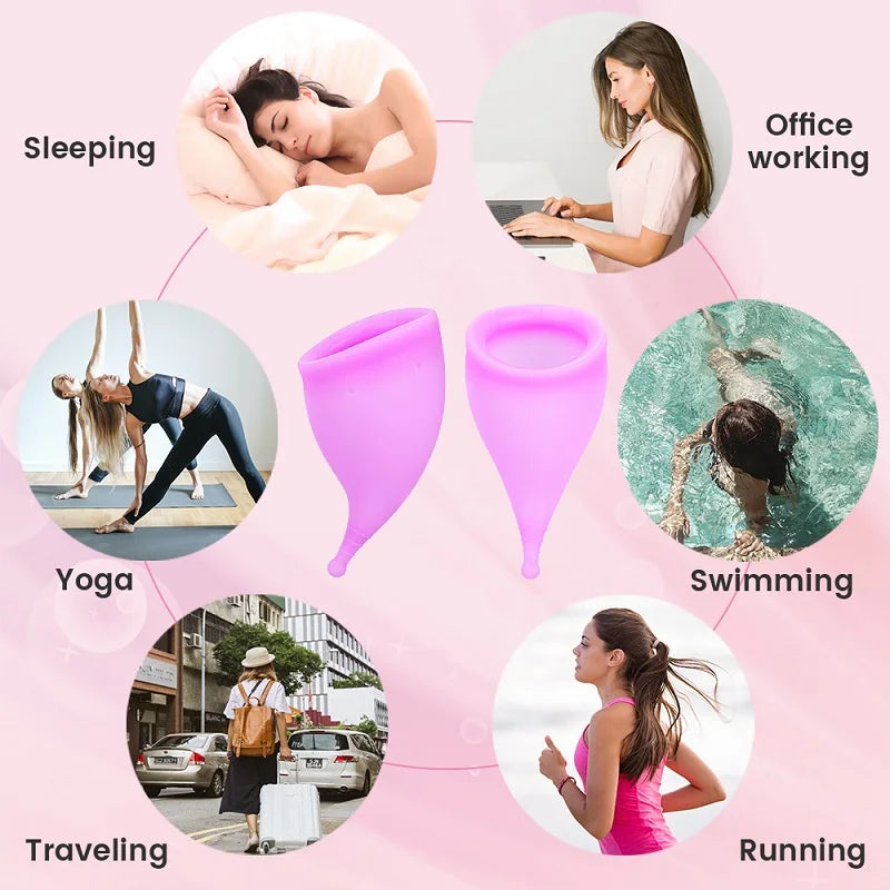 XceeFit Medical Grade Silicone Menstrual Cup – Reusable Menstrual Cup Qst