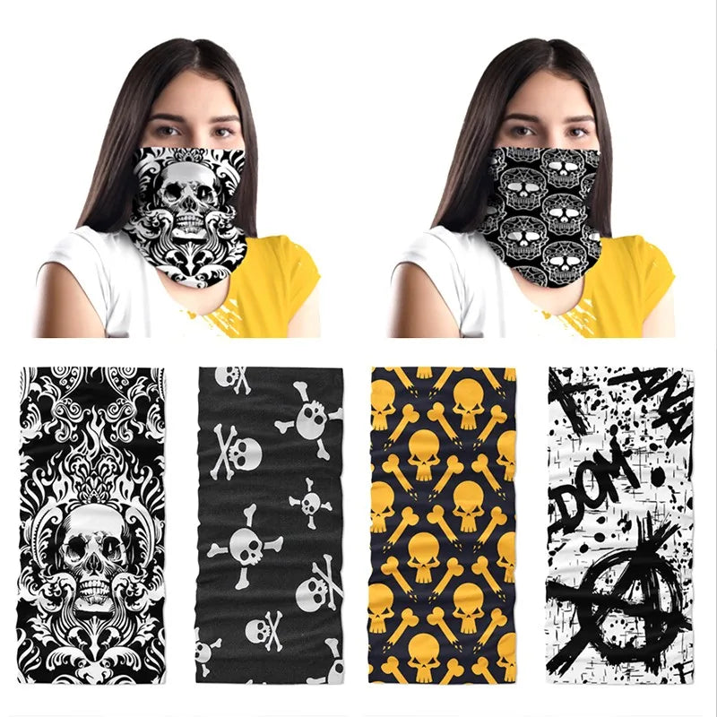 3D Skull Magic Scarf – Anti-UV Outdoor Neck Tube Bandana Turban Magic Neck Scarf Qme