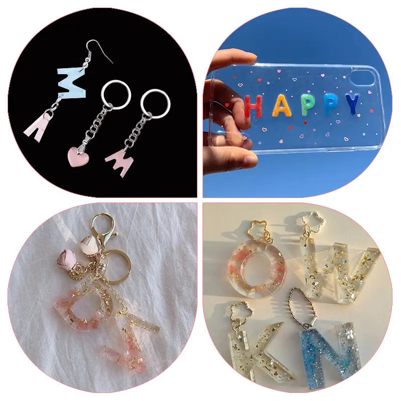 Alphabet & Number Silicone Resin Molds – Keychain & Jewelry DIY Silicone Resin Mold Qme