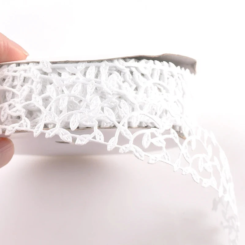 3cm Leaf Lace Ribbon – Embroidered Fabric Trim for DIY Sewing Fabric Lace Ribbon Qme