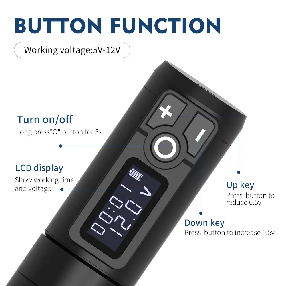 Wireless Coreless Motor Tattoo Machine Pen | Fast Charging Wireless Tattoo Machine Qme