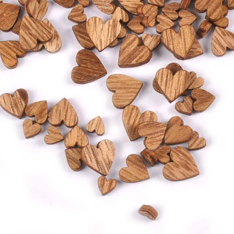 Mixed Heart Wood Pieces – DIY Scrapbooking & Wedding Crafts Wood Craft Embellishments Qme