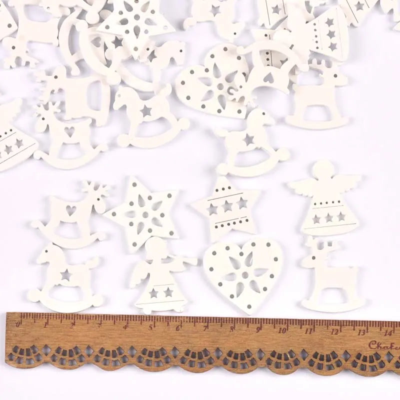 White Wooden Craft Shapes – Angels, Stars & Horse DIY Set Wooden Craft Shapes Qme