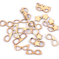 Handmade Wood Glasses Pattern Ornaments | 17pc DIY Slices Wood Craft Ornaments Qme Default Title