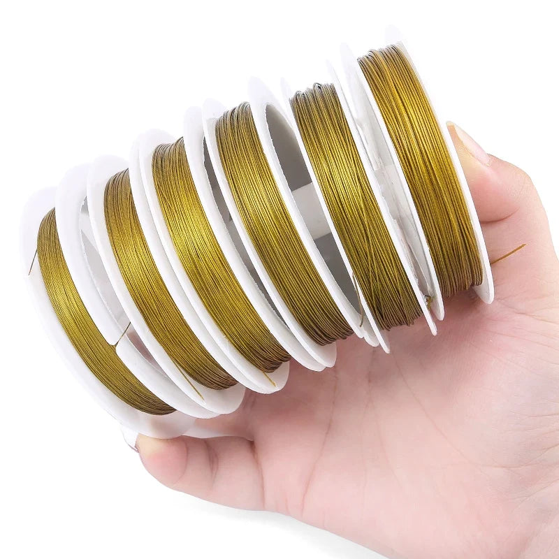 Gold Plated Stainless Steel Bead String Wire for Jewelry Making Jewelry Making Wire Qme
