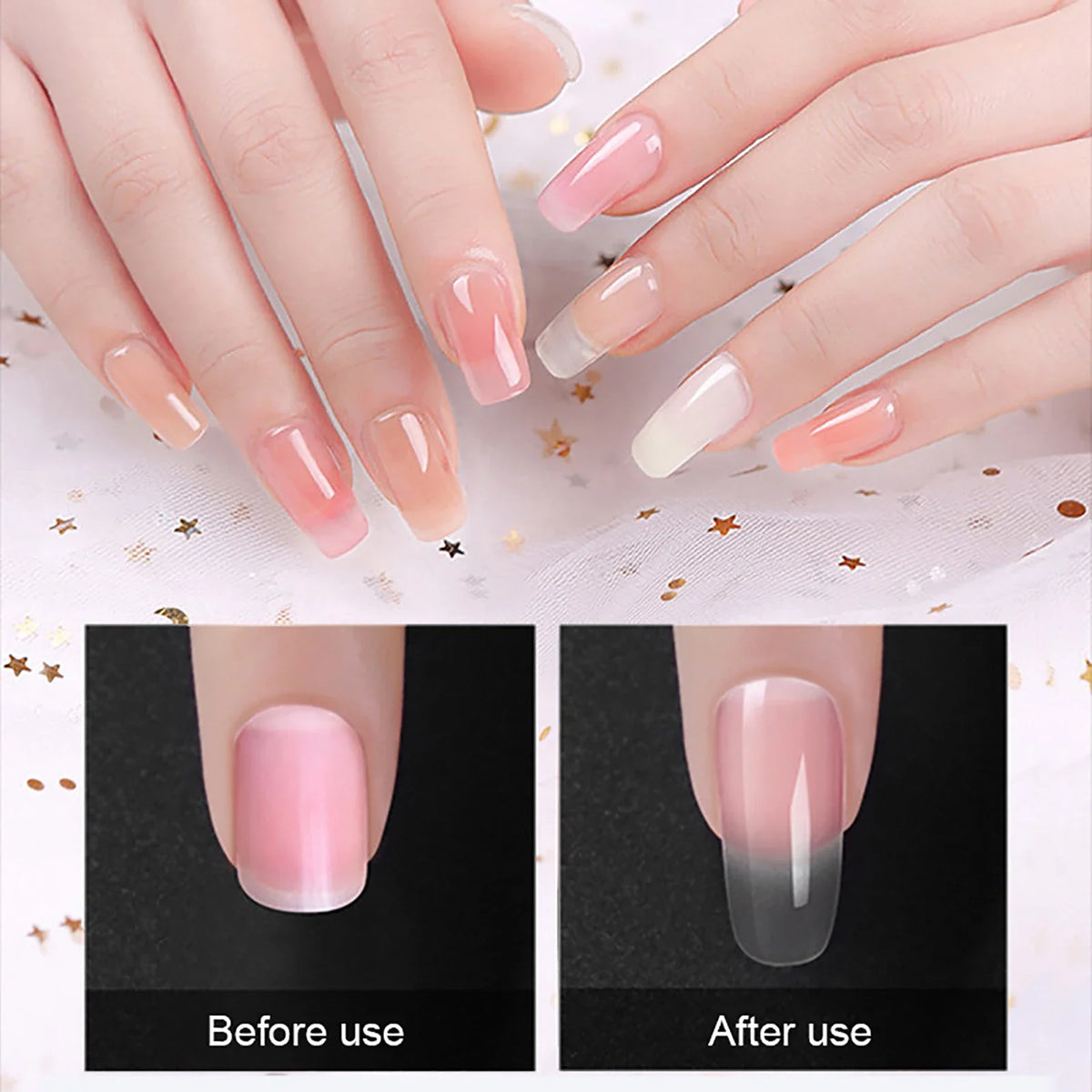 UV Nail Gel Extension Kit 8pcs – Manicure Set with Mini Lamp Nail Gel Extension Kit Qme