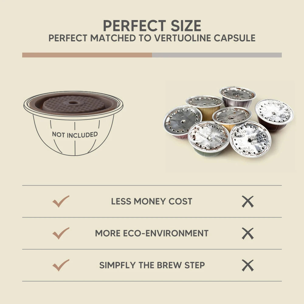 Reusable Silicone Lids for Nespresso Vertuo Capsules – 4 Sizes Coffee Pod Lid Qst