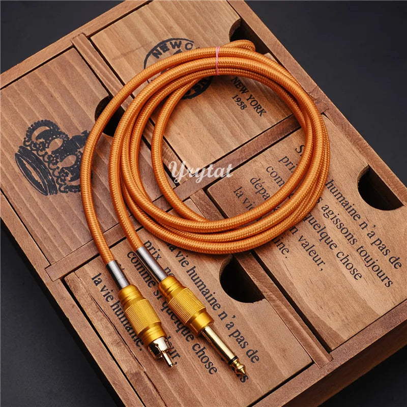 Tattoo RCA Clip Cord 1.8M Power Cord for Tattoo Machine | Qme Tattoo Machine Cord Qme Orange