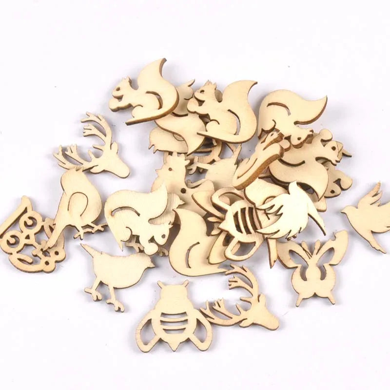 Mix Pattern Unfinished Wood Slices 50pcs – DIY Craft Supplies Wood Craft Supplies Qme