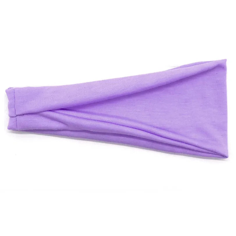 Women's Cotton Turban Twist Headband – 20 Colors Turban Twist Headband Qme Light purple 10cm-22cm