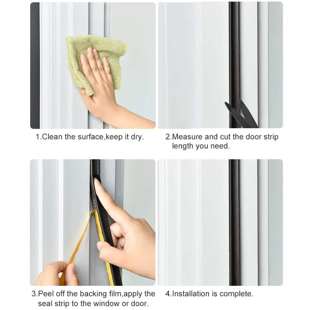 V-Shape Adhesive Weather Stripping PU Foam Door & Window Seal Weather Stripping Seal Qme