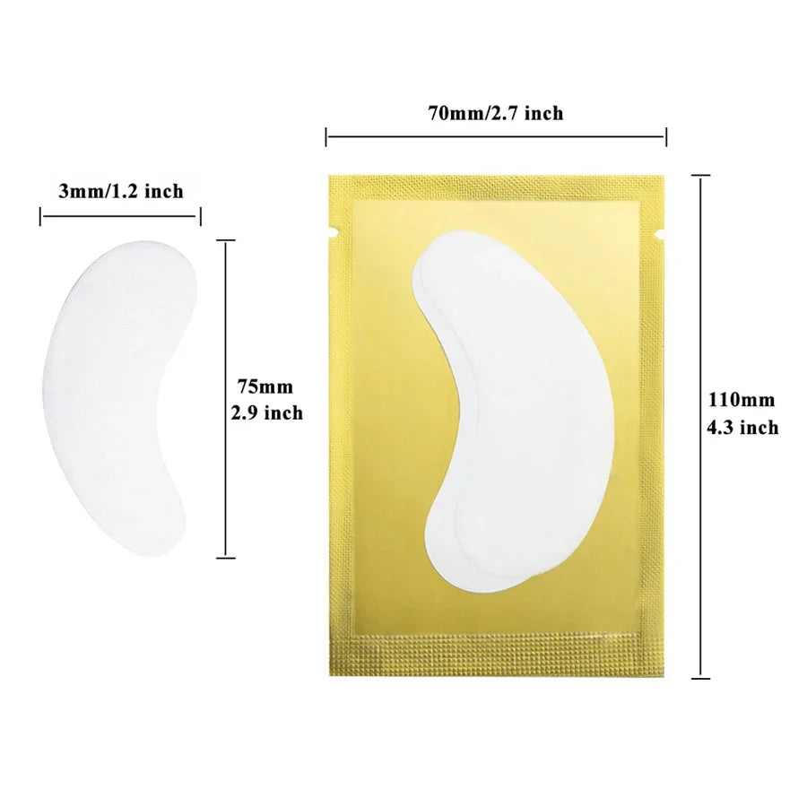 100 Pairs Under Eye Pads for Lash Extensions – Paper Patches Lash Extension Pads Qme