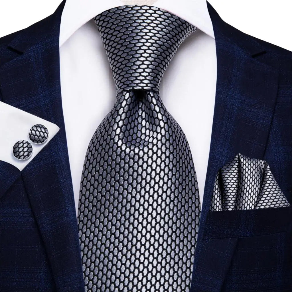 Men's Black Paisley Formal Necktie | Polyester Dress Tie Paisley Necktie Qme