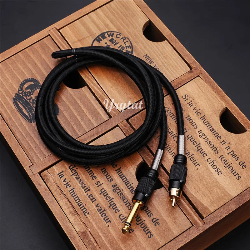 Tattoo RCA Clip Cord 1.8M Power Cord for Tattoo Machine | Qme Tattoo Machine Cord Qme Black