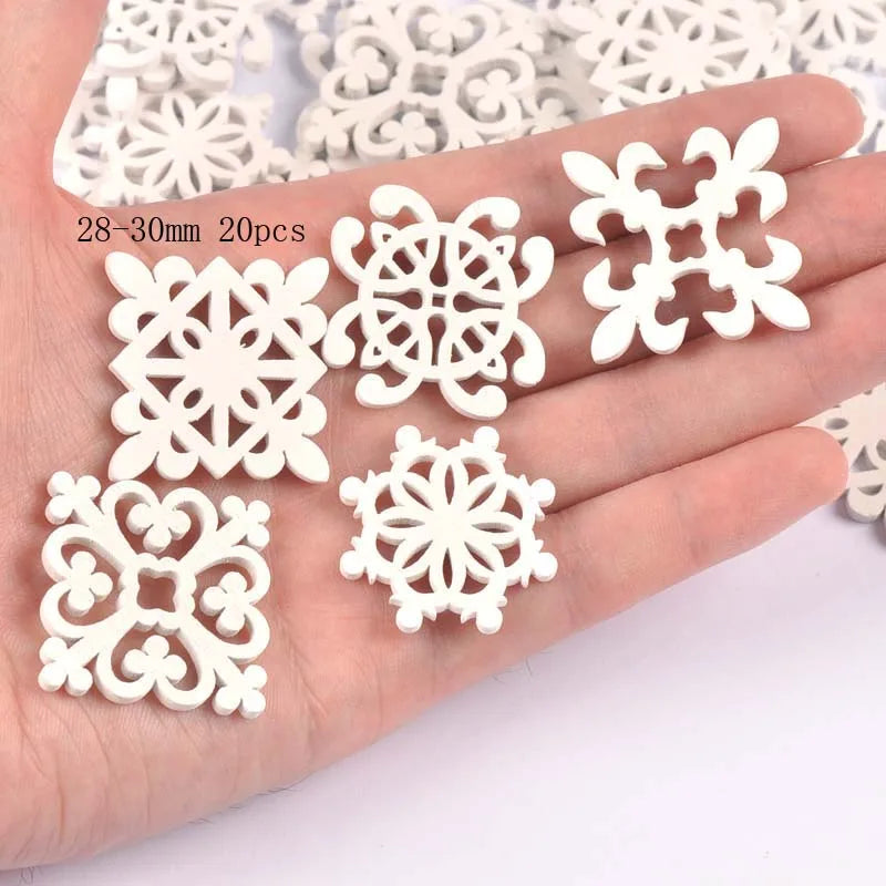 White Wooden Christmas Tree Shapes – DIY Craft & Scrapbooking Wooden Craft Shapes Qme 28-30mm 20pcs