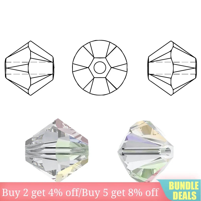 4mm Glass Bicone Crystal Faceted Beads 600pcs – Jewelry Making Craft Beads Qme