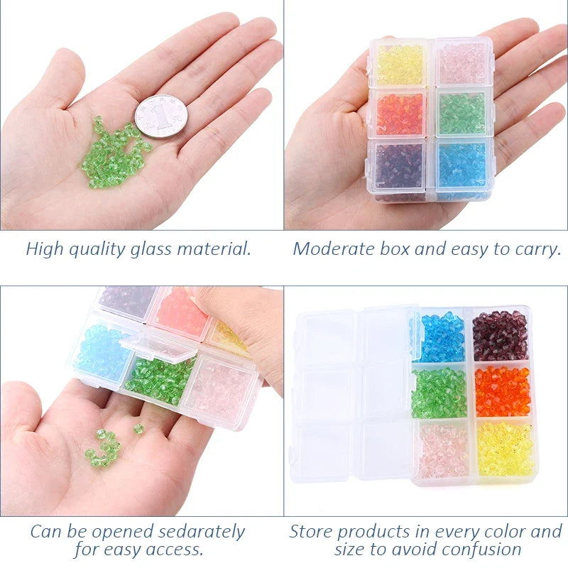 4mm Glass Bicone Crystal Faceted Beads 600pcs – Jewelry Making Craft Beads Qme