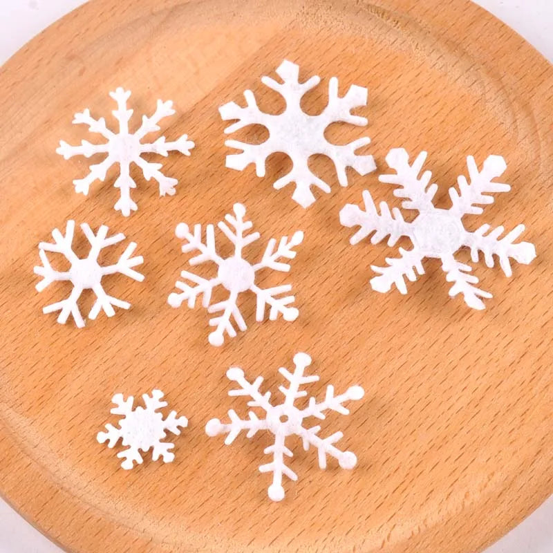 White Fake Snowflakes 100pcs – Christmas & Wedding DIY Decor Craft Decorations Qme mix
