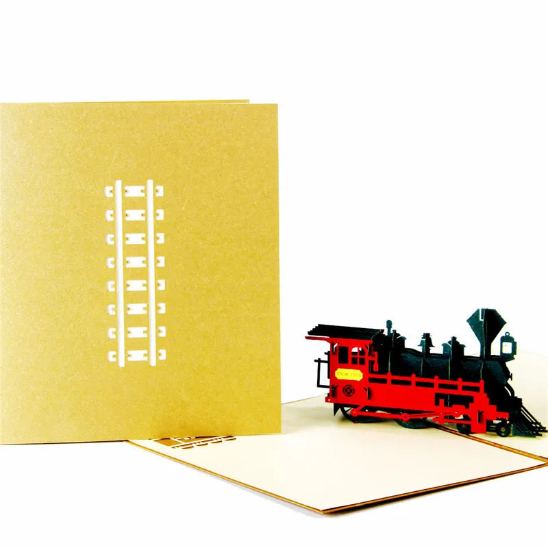 3D Pop-Up Graduation Greeting Card – Train, Aircraft & Sailboat Pop-Up Greeting Card Qme