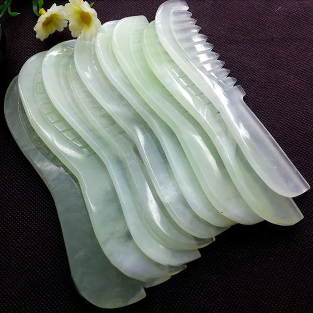 Natural Jade Stone Massage Comb – Scalp Massager Tool Jade Scalp Massage Comb Qme