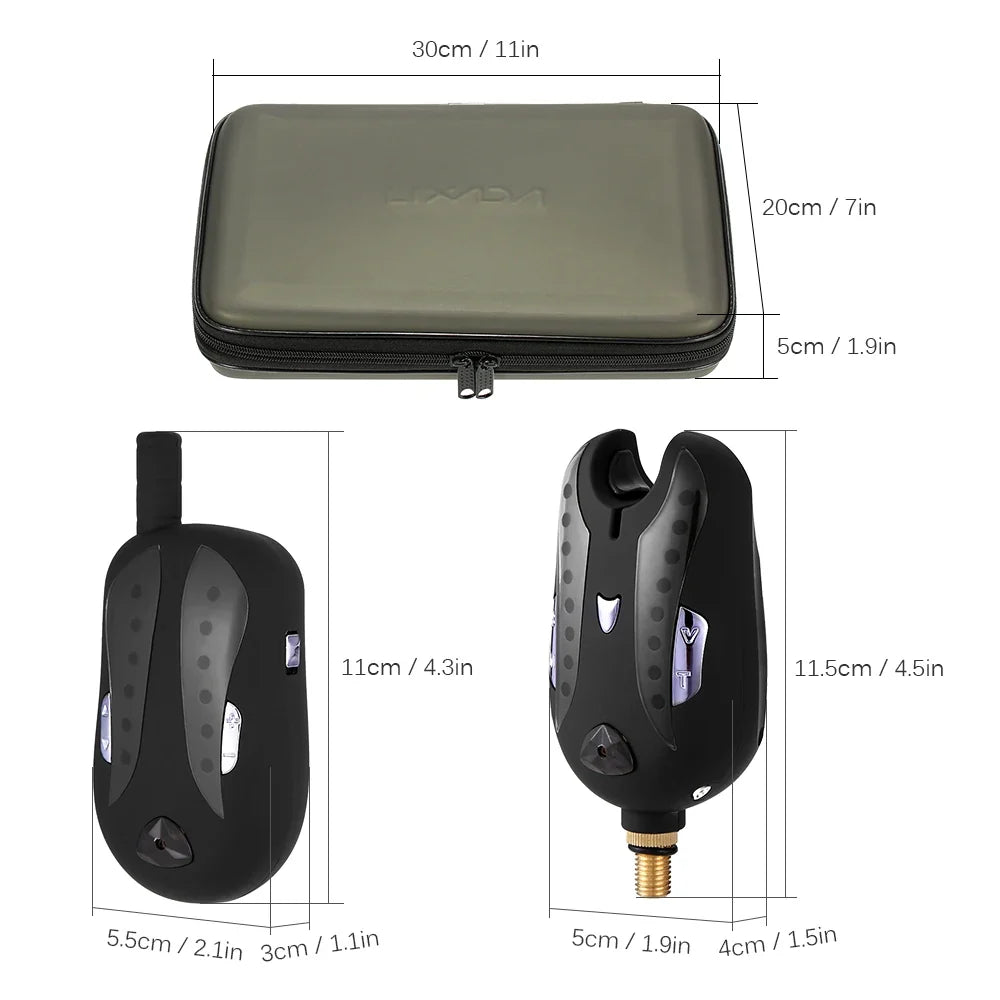 Lixada Wireless Fishing Bite Alarm Set with Digital Receiver Wireless Bite Alarm Qme