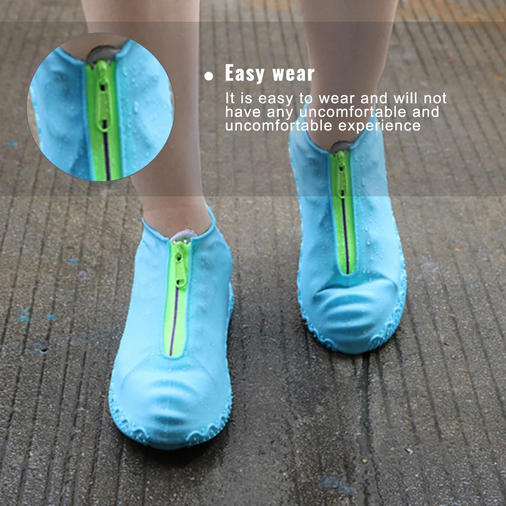 Reusable Waterproof Shoe Covers with Zipper – Men & Women Waterproof Shoe Covers Qst