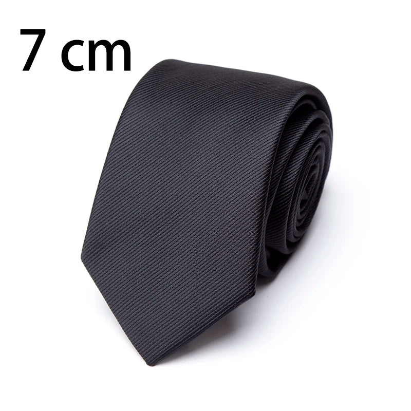 Men's Classic Black Slim Neckties – Wedding & Formal Wear Slim Necktie Qme 7 cm Black