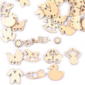 Natural Wood Slices Baby Pacifier Pattern – 50pc DIY Craft Kit Wood Craft Slices Qme Default Title