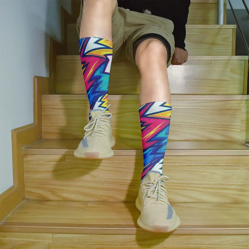 Women's 3D Graffiti Cotton Socks – Street Art Novelty Fashion Novelty Fashion Socks Qme