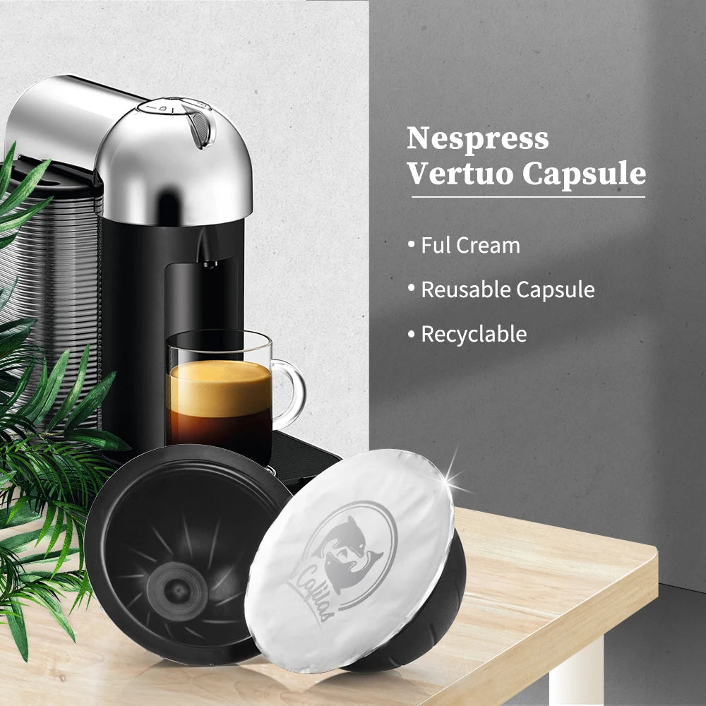 RECAFIMIL Reusable Vertuo Pods – Refillable Nespresso Capsules Refillable Coffee Pods Qst