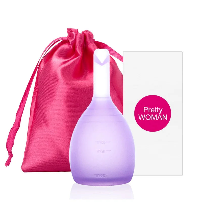 XceeFit Reusable Menstrual Cup – Medical Grade Silicone S & L Menstrual Cup Qst 1Pc-1colthbag-Purple L Size