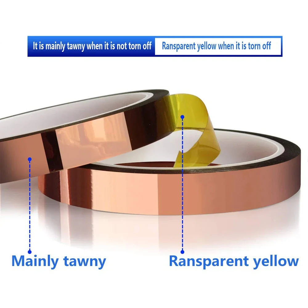 Gold Polyimide High-Temp Adhesive Tape 33M – Heat Resistant Heat Resistant Tape Qme