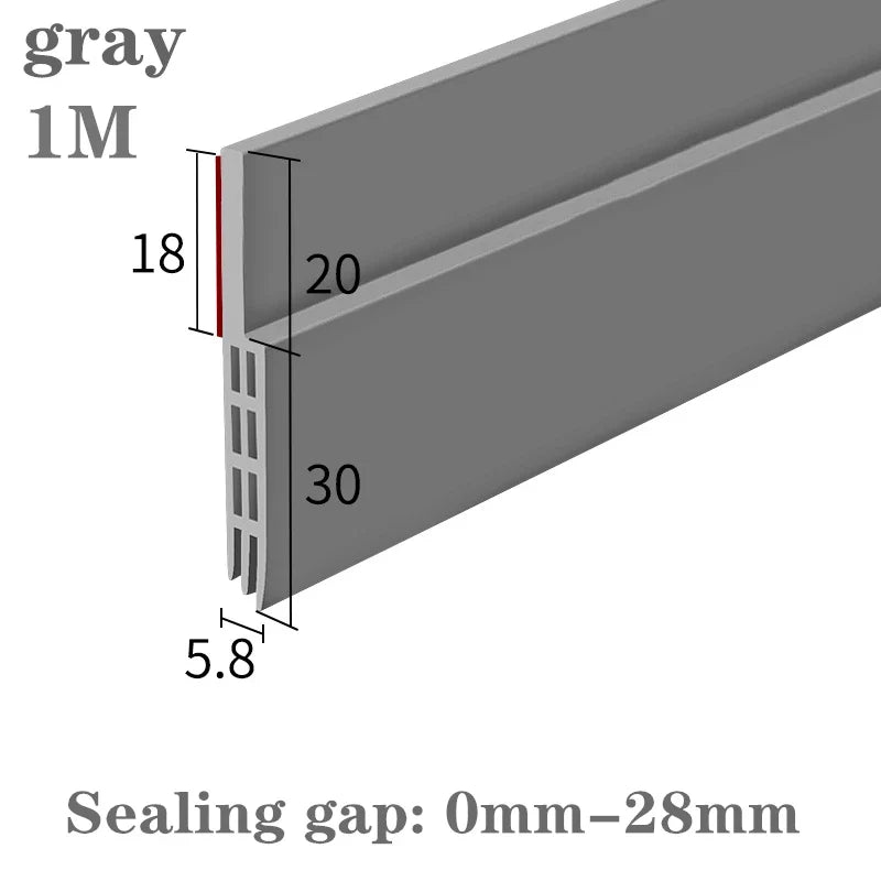 Under Door Draft Stopper | Adhesive Silicone Seal – Dust & Noise Door Draft Stopper Qme gray 1M