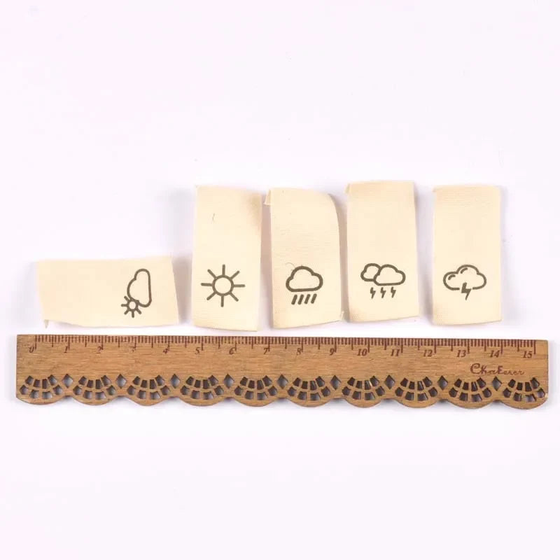 Cotton Woven Garment Care Labels | Weather Pattern 50pcs Woven Garment Labels Qme