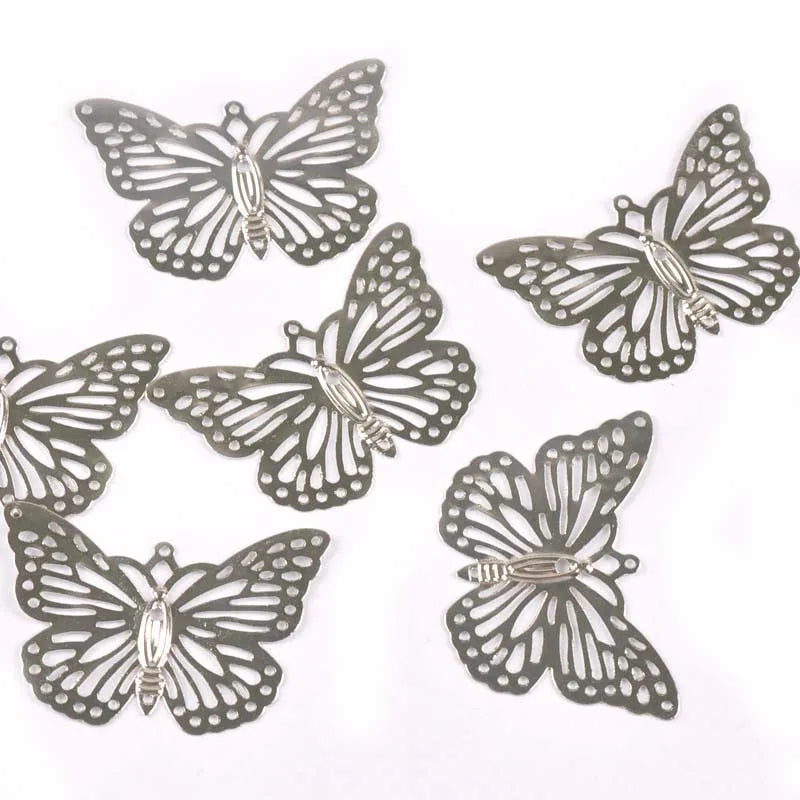 Filigree Metal Flower Butterfly Connector Wraps 20pcs Filigree Craft Connectors Qme