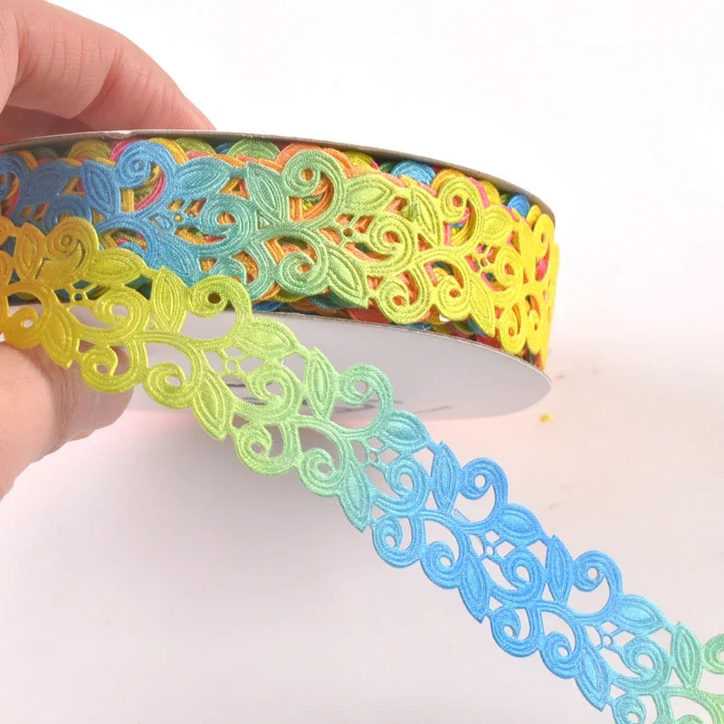 DIY Flower Embroidery Ribbon – Polyester Sewing Trim, 19 Colors Embroidery Ribbon Trim Qme