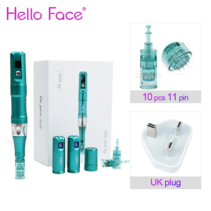 Dr. Pen Ultima A6S Wireless Microneedling Pen + 12 Cartridges Microneedling Pen Qst UK and 10 PCS 11pin